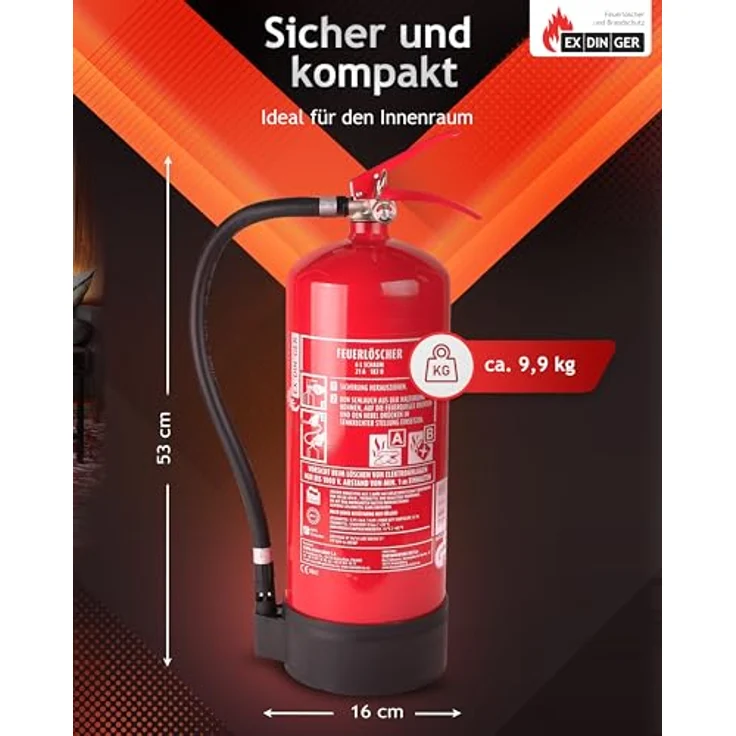 6l Feuerlöscher Schaum AB 6 LE mit Halterung Dauerdrucklöscher - Exdinger – Bild 6