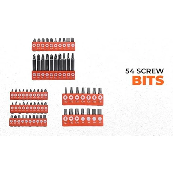 Black+Decker Bohrer- und Schrauberbit-Set (109-teiliges, Metall-, Holz- und Steinbohrer, Stecknüsse, Bits, Senker) A7200 – Bild 2