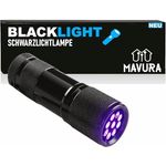 MAVURA BLACKLIGHT Schwarzlicht LED UV Taschenlampe für Bernstein, Urinflecken, Banknoten u.v.m.