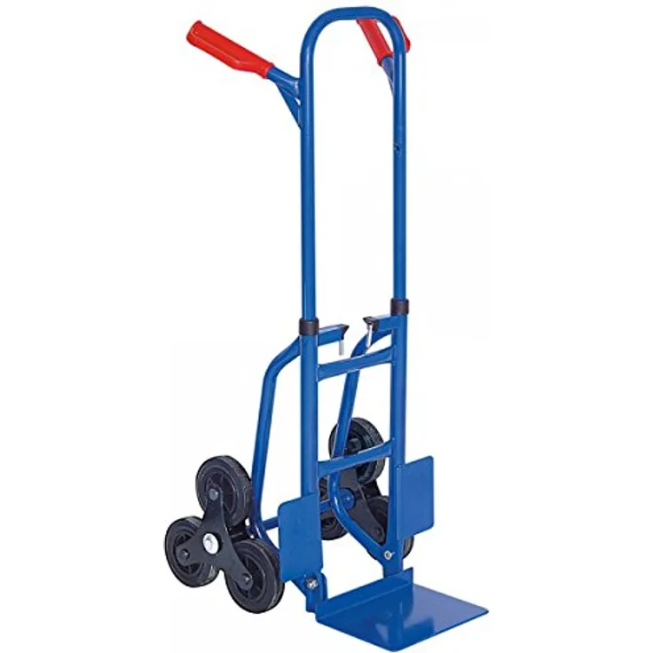Zusammenschiebbare Treppenkarre/Klappbare Treppenkarre aus Stahl, Tragkraft 150 kg, BxTxH 540 x 560 x 1190 mm