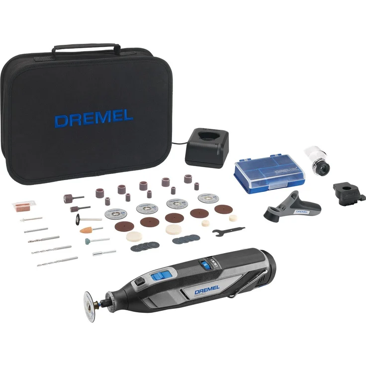 DREMEL 8240 Akku-Multischleifer, max. 35000 U/min, kabellos mit 1x Akku 2 Ah und 45 Zubehöre, grün – Bild 1
