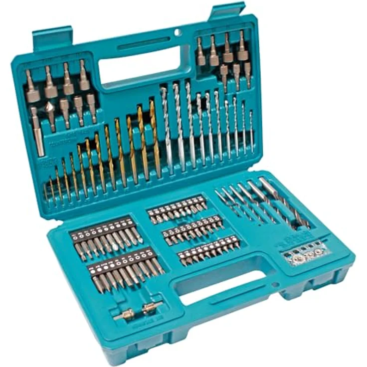 Makita Bohrer-Bit-Set 102tlg - B-68432, mit Metallbohrern, Steinbohrern, Holzbohrern, Bohrerlehre, Senker, Tiefenbegrenzer und Bithalter – Bild 2