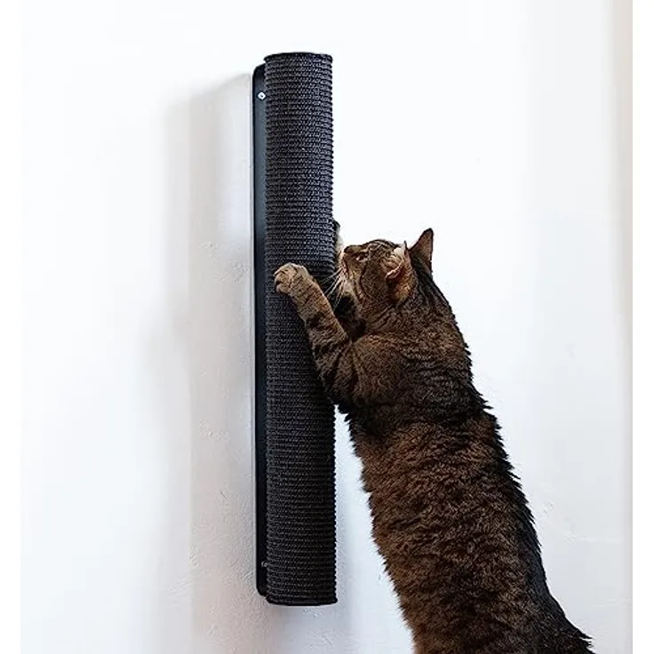 LucyBalu® CATWALK Katzen Kratzstamm für die Wand | Kratzbaum zur Wandmontage | Katzen Kletterwand Kratzmöbel | Kratzsäule für Katzen aus Sisal | Wandkratzbaum | Naturkratzbaum | Sisalstamm | Anthrazit
