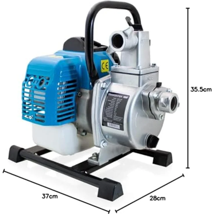 Bituxx Benzin Wasserpumpe MS-15195, 1250W 1,5 Zoll, 43ccm Motor, blau, Fördermenge 15 m³/h – Bild 10