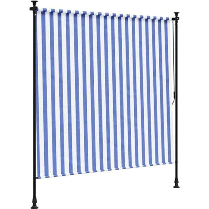 vidaXL Markise Außenrollo Blau und Weiß 200x270 cm Stoff und Stahl - Einziehbar, UV-beständig, Höhenverstellbar - Preisvergleich – Bild 10
