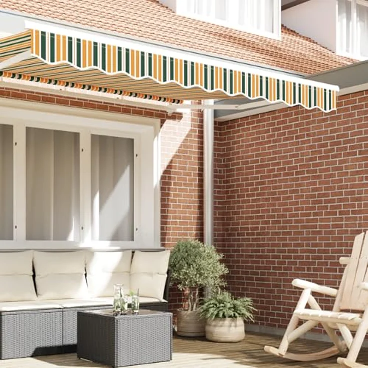 vidaXL Markisenvolante für 3 m Rahmen, gestreift in Grün und Gelb, 2.8x0.2 m, idealer Sonnenschutz für Garten und Terrasse – Bild 5