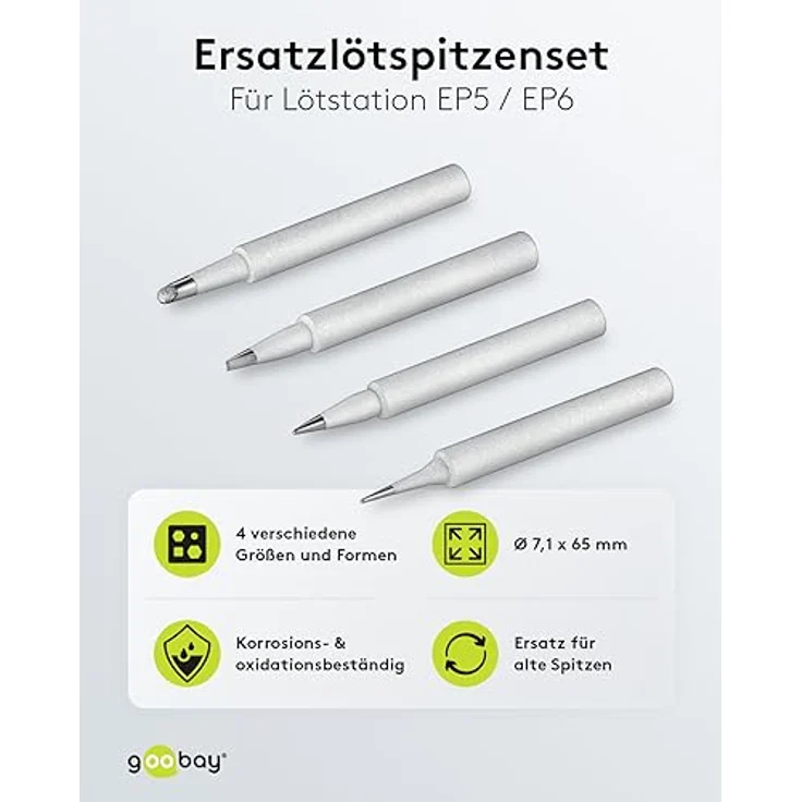 Fixpoint ErsatzLötspitzenset für Lötstation EP5 - EP6 - 4 verschiedene Ausführungen – Bild 3