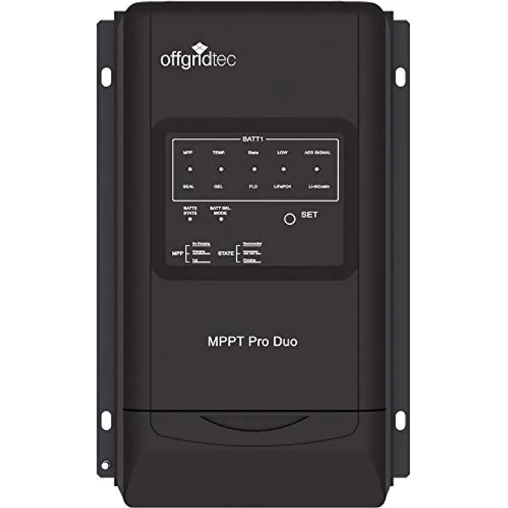 Offgridtec® MPPT Pro Duo Laderegler 30A 12V 24V für zwei Batteriekreisläufe, High-End Solarregler mit AES-Steuersignal, 390W bei 12V, 780W bei 24V, Negativ Erdung, Premium Qualität, Schwarz – Bild 2