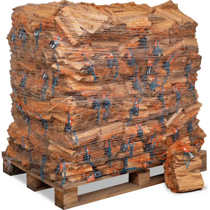 HEIZFUXX Anzündholz Blue 18 cm 2kg x 96 Sack 192kg Palette, perfekt zum Anfeuern mit intensivem Flammenbild