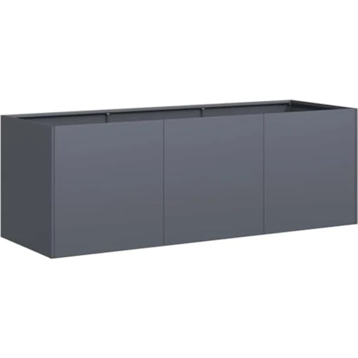 vidaXL Pflanzkübel Anthrazit 120x40x40 cm Kaltgewalzter Stahl, Garten-Pflanzgefäß mit viel Platz und erhöhter Stabilität – Bild 1