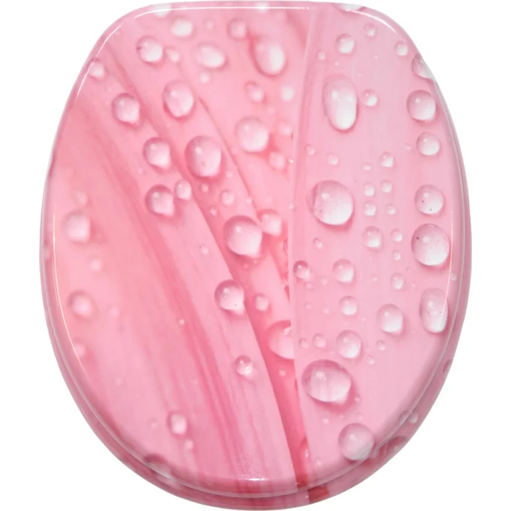 Sanilo WC Sitz Pink Flower, Toilettendeckel mit Absenkautomatik aus hochwertigem Holz, antibakterielle Oberfläche, für alle gängigen WC-Becken