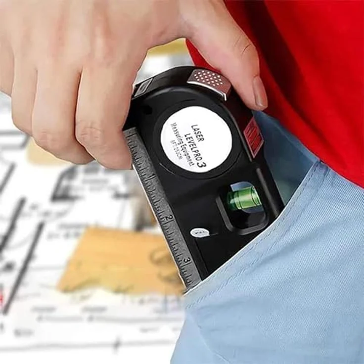 Retoo Wasserwaage Laser Wasserwaage Linienlaser Maßband Laserwasserwaage Multifunktion, Schwarz - Zeigt perfekt gerade Linien, Schafft die für die Malerei – Bild 4