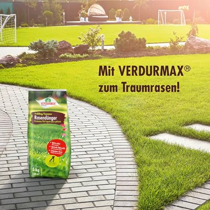 Höfer Chemie Verdurmax 2 x 20 kg Rasendünger Frühling & Sommer, Langzeit Rasendünger mit NPK-Formel (14-3-8), für 2000m² saftig grünen, hundeverträglichen Rasen, ideal für Streuwagen – Bild 4