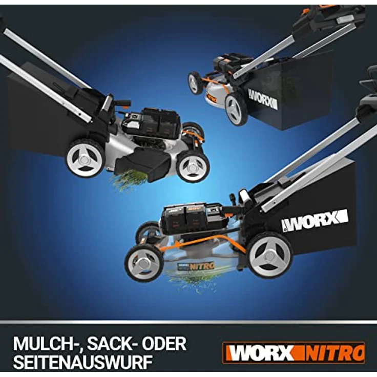 WORX WG761E Nitro selbsfahrender Akku-Rasenmäher 80V - für bis zu 1000㎡ - 51cm Schnittbreite - leistungsstarke bürstenloser Motor - 7 Schnitthöhenstufe - 70L Fangsack - inkl. Basecamp Akku-System – Bild 5