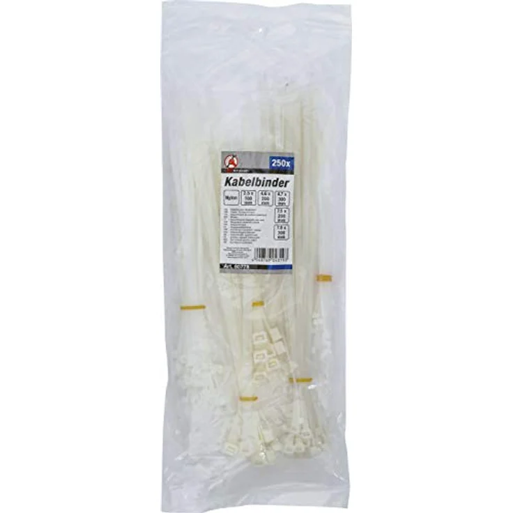 BGS Diy 80778 | Kabelbinder-Sortiment | 250-tlg. | weiß | 100 - 200 - 300 mm | Set | Nylon – Bild 3