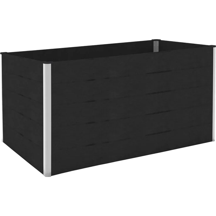 GroJa Hochbeet Solid 150 cm x 70 cm x 75 cm, stabiler Aluminiumrahmen in Anthrazitgrau