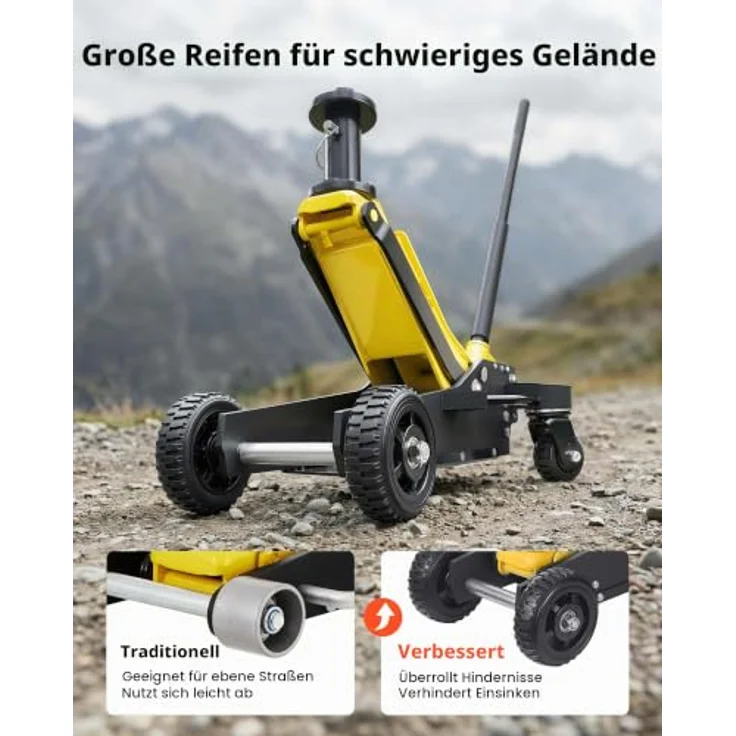 VEVOR Hydraulischer Rangierwagenheber STD01-030A, 3 t Tragkraft, Aluminium & Stahl, Doppelkolben-Schnellhubpumpe, 15–59 cm Hubbereich für SUVs – Bild 4