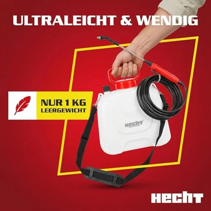 HECHT Drucksprüher Akku 4050, handlicher 5L Sprüher mit 3,7V Li-Ion-Akku und variabler Teleskoplanze – Bild 8