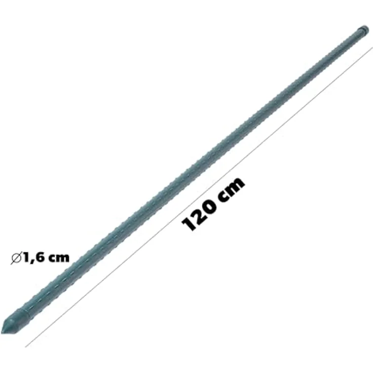 KADAX Pflanzstäbe 10er Set, 120 cm x 16 mm, pulverbeschichteter Stahl Rankstab, wetterfest & stabil für Gartenpflege – Bild 2