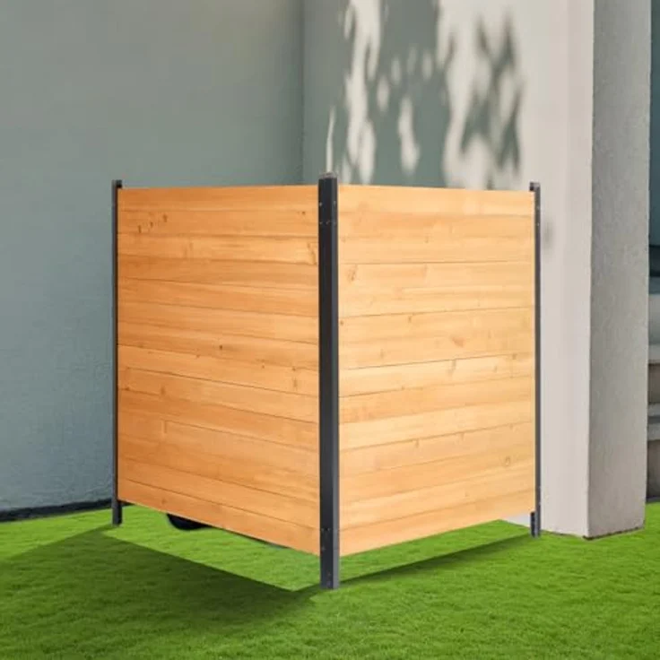 VEVOR Sichtschutzzaun Holz 1100 x 982 mm, 2-teilig, stabiler Sichtschutz für Klimaanlagen und Mülltonnen im Freien, einfach zu installieren, Gartendeko – Bild 8