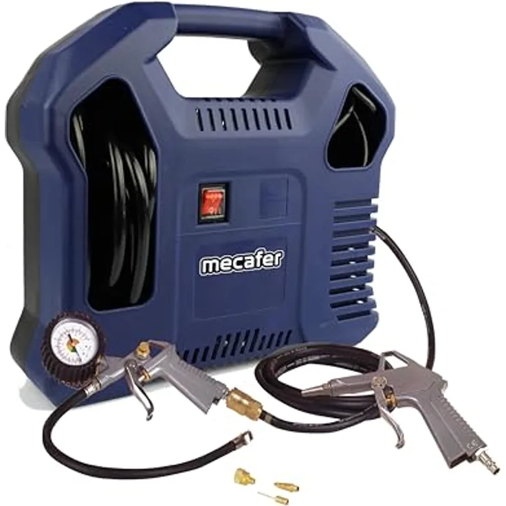 MECAFER 425792, Kompressor ohne Tank mit 1,5 PS und 8 bar Druck, blau, 160 l/min, tragbar