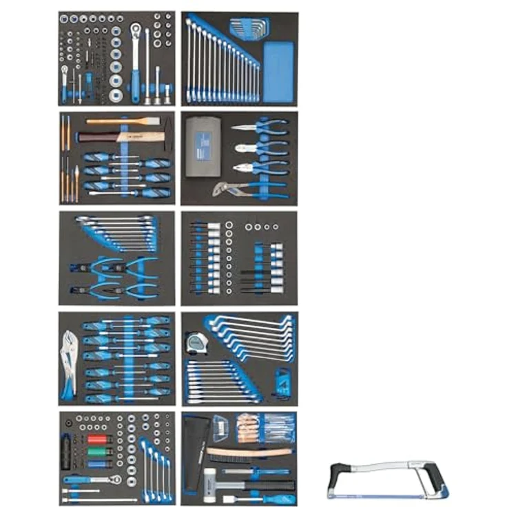 Gedore TS-308 2956535, 308-teiliges Werkzeugset mit 2-farbigen Schaumstoffeinlagen und umfassendem Werkzeugsortiment – Bild 1