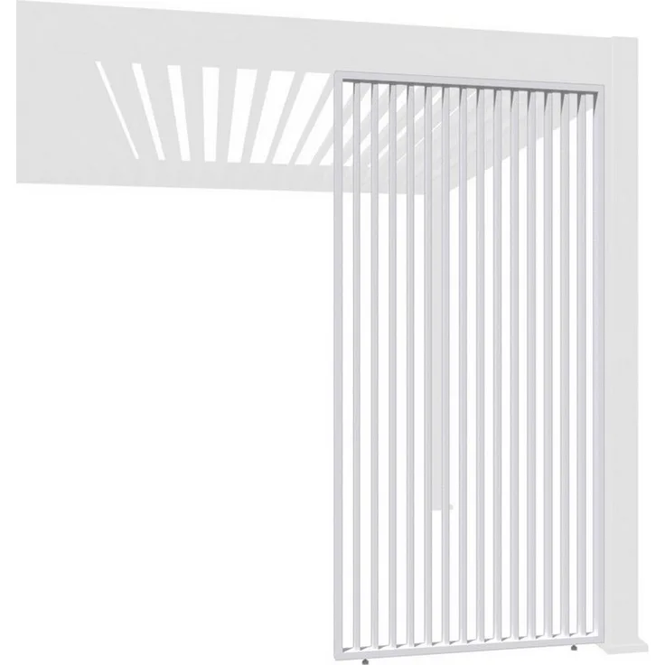 Weide Vertikale Lamellenwand für Aluminium Pergola, 93 cm, in Polarweiß für flexible Anwendung