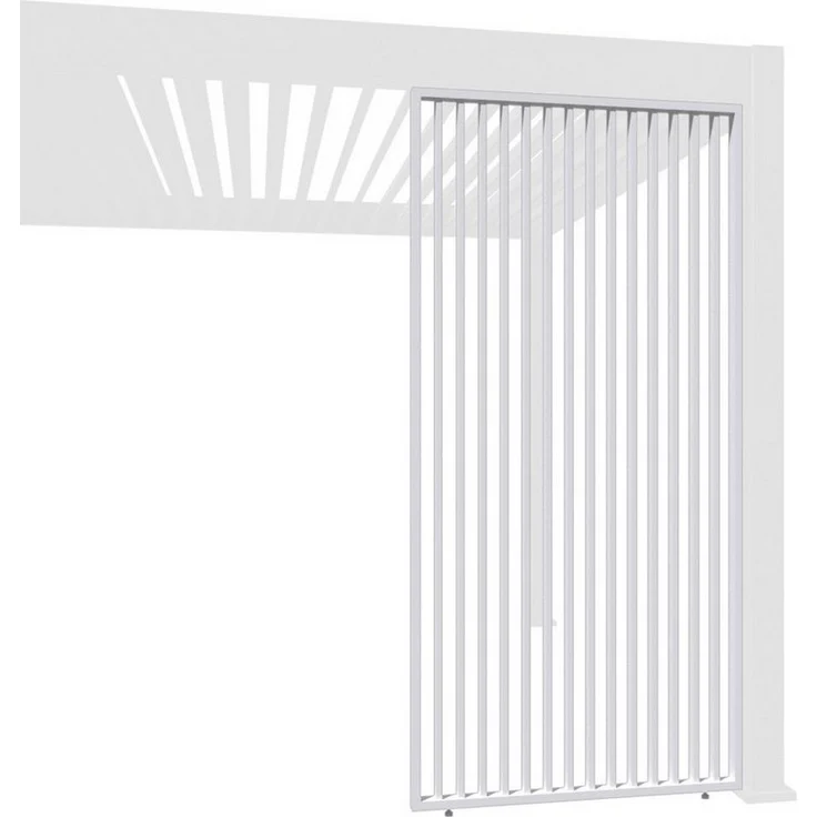 Weide Vertikale Lamellenwand für Aluminium Pergola, 93 cm, in Polarweiß für flexible Anwendung