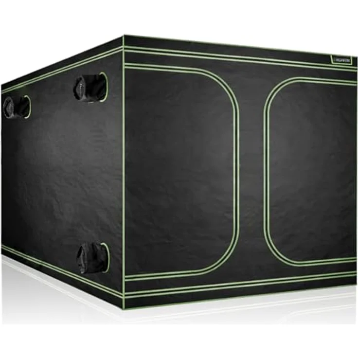 HIGHWERK Growzelt "MyHomeGrow" 200 x 200 x 200 cm, lichtundurchlässiges Indoor Zuchtzelt mit hochreflektierender Innenseite, schwarz grün – Bild 3