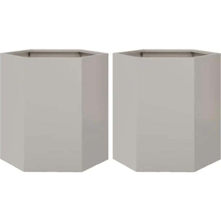 vidaXL Pflanzkübel 2 STK. Sechseckig 46x40x45 Edelstahl, Witterungsbeständig und geräumig – Bild 1