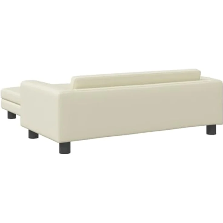 vidaXL Hundebett, Hundekissen mit Verlängerung für extra Schlafbereich, Hundesofa Hundecouch für kleine Hunde Haustiere, Haustierbett Katzenbett, Creme Kunstleder – Bild 5