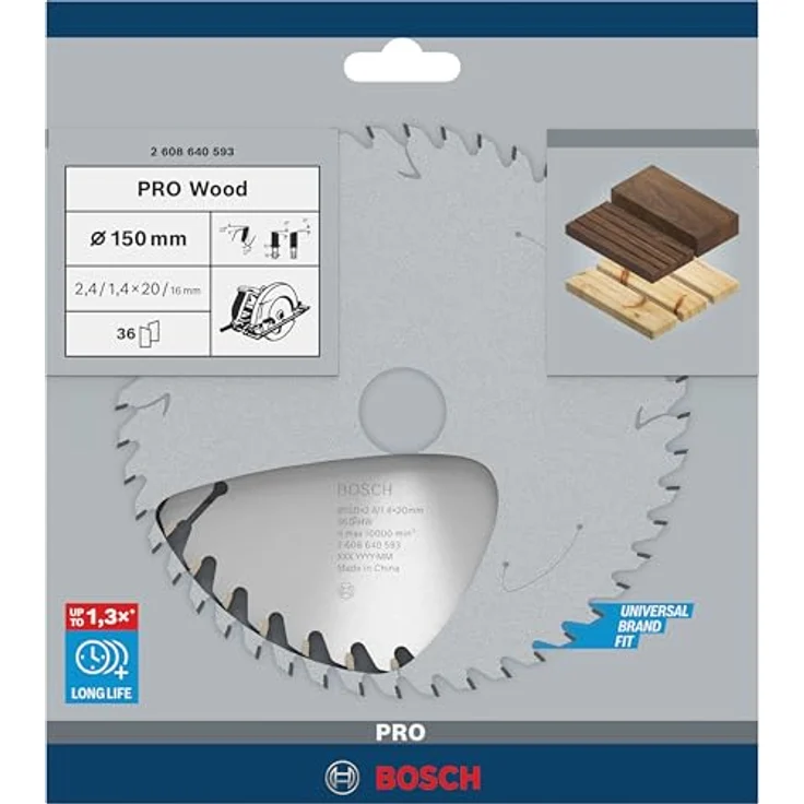 Bosch Professional Kreissägeblatt Optiline Wood (für Holz, 150 x 20 x 2,4 mm, 36 Zähne, Zubehör Kreissäge) – Bild 2