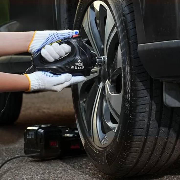 VEVOR Elektrischer Scherenwagenheber 5T mit integrierter Pumpe, 12-V-Reifenmontiermaschine, Elektro-Schlagschrauber und LED-Licht-Wagenheber-Kit – Bild 8