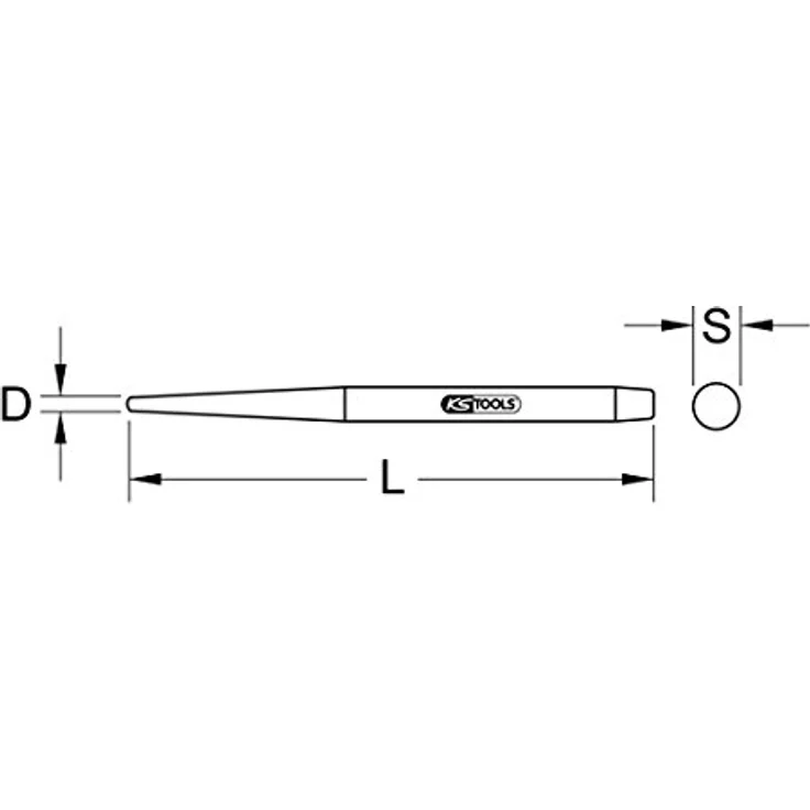 KSTOOLS Stechpin, Meißel mit Durchmesser 10mm und Länge 220mm, Referenz 156.0350 – Bild 2