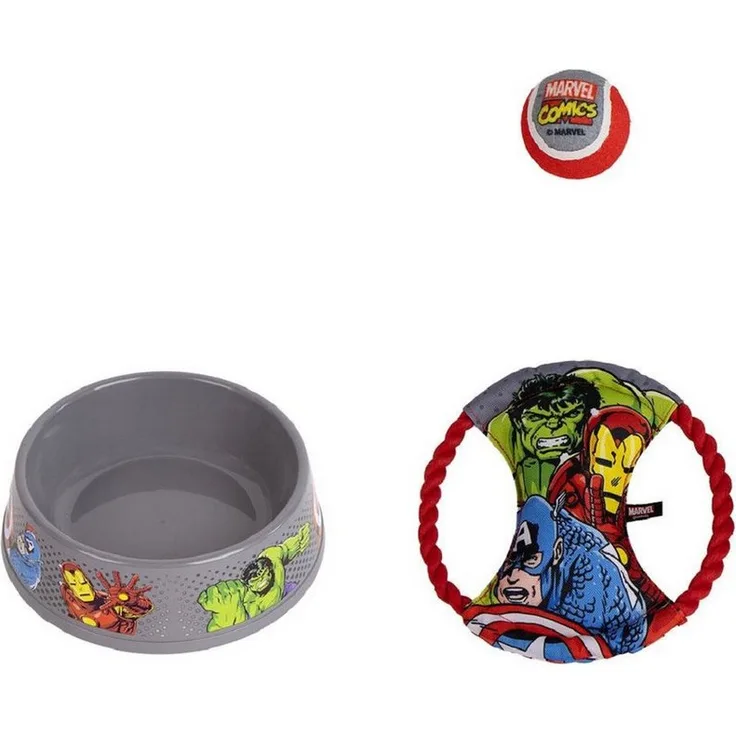 The AVENGERS Futternapf Hunde-Set – 3-teilig mit Napf, Spielzeug & Ball - Ideal für neue Vierbeiner, strapazierfähiges Design