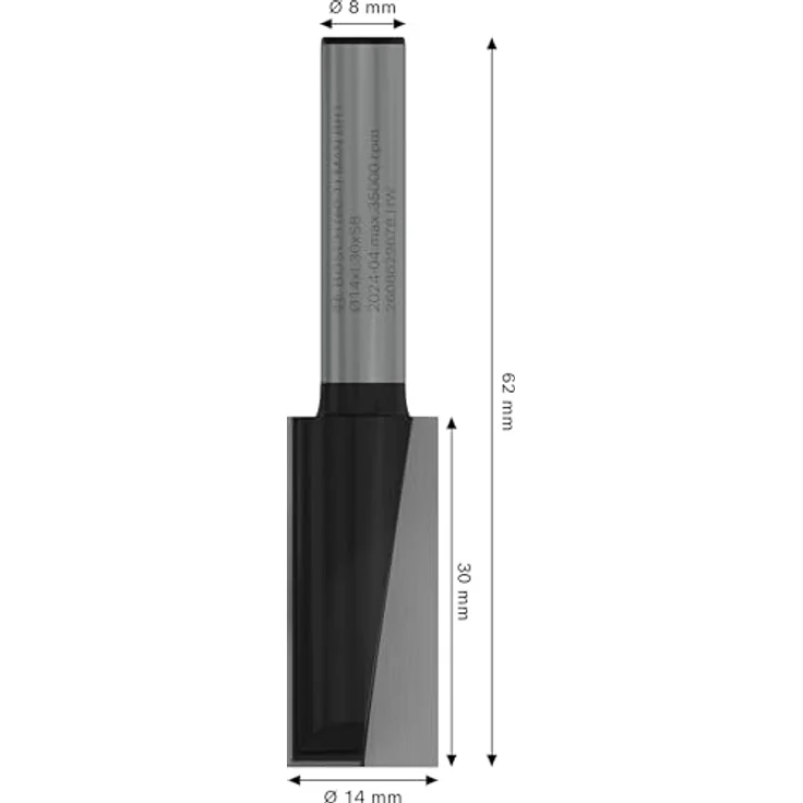 Bosch PRO Nutfräser, zweischneidig für Weichholz & Hartholz, Ø 14 mm, Zubehör für Handfräse, Schaft 8 mm – Bild 3