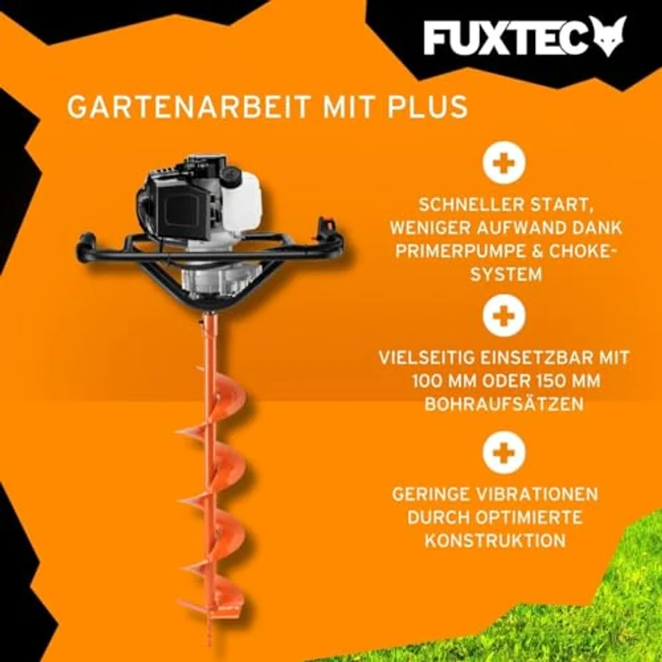 FUXTEC Erdbohrer FX-EB143ECO, 1,25 kW, 4000 U/min, 1 L Tank, Fliehkraftkupplung, Primerpumpe & Choke-System – Bild 4