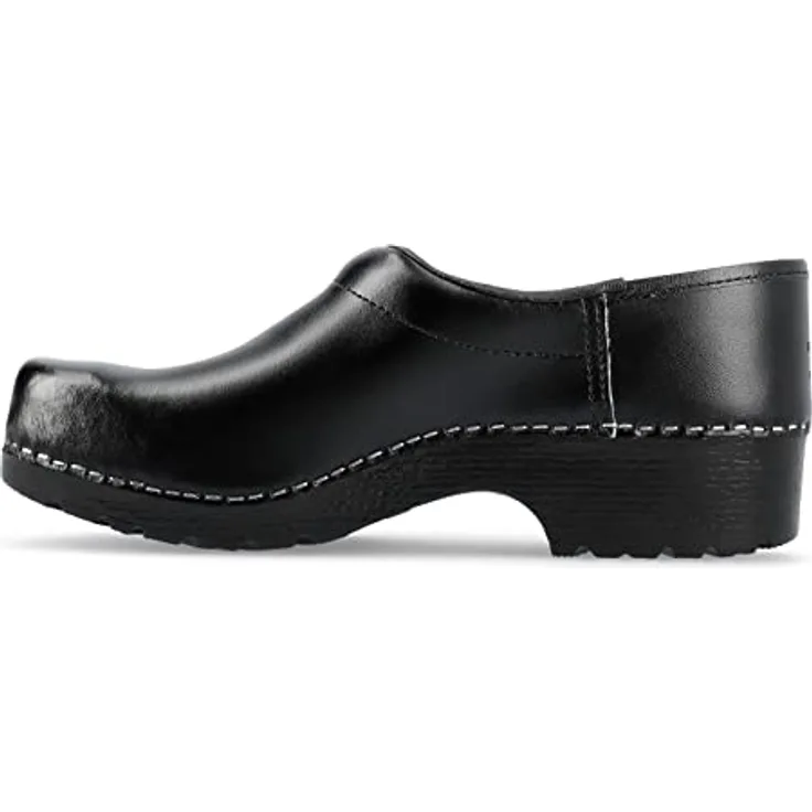 Sika 124 Clog Traditioneller geschlossener Absatz, rutschhemmende PU-Laufsohle, atmungsaktives Permair® Leder, robust, schwarz