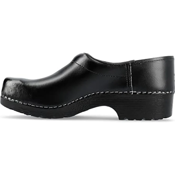 Sika Schuh Traditionell Clog, Robuster Arbeitsschuh aus Permair® Leder, rutschhemmende PU-Laufsohle, schwarz, Größe 38 – Bild 1
