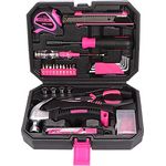 Sixtol Werkzeugkoffer HOME PINK, 66-teiliges Haushaltswerkzeugset in Rosa