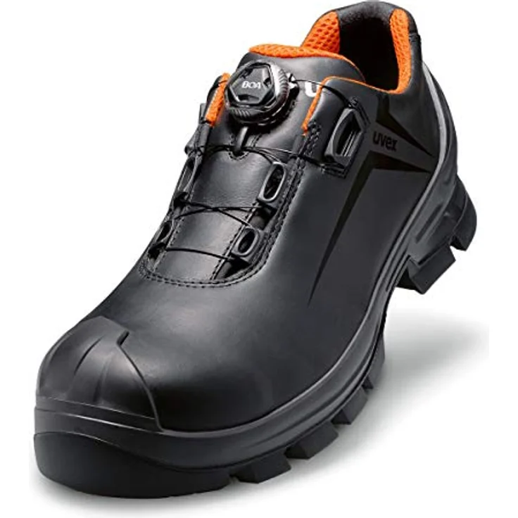 Uvex Safety 2 MACSOLE Halbschuhe S3, Sicherheitsschuhe mit optimaler Dämpfung, ergonomischer Passform, schwarz-orange, Weite 12, Größe 49 – Bild 1