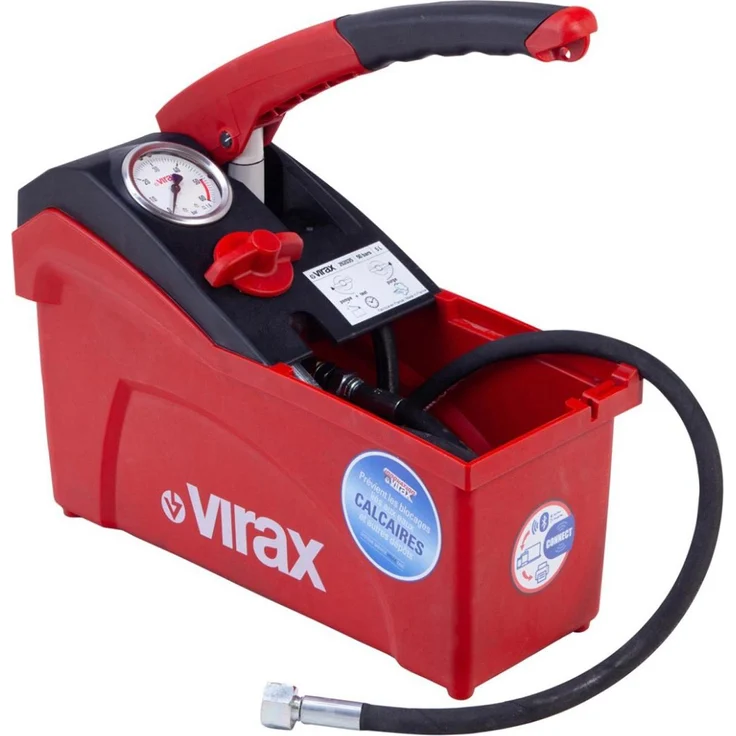 Virax 262036, manuelle Wasserpumpe, Prüfpumpe bis 50 bar, 5 Liter Volumen