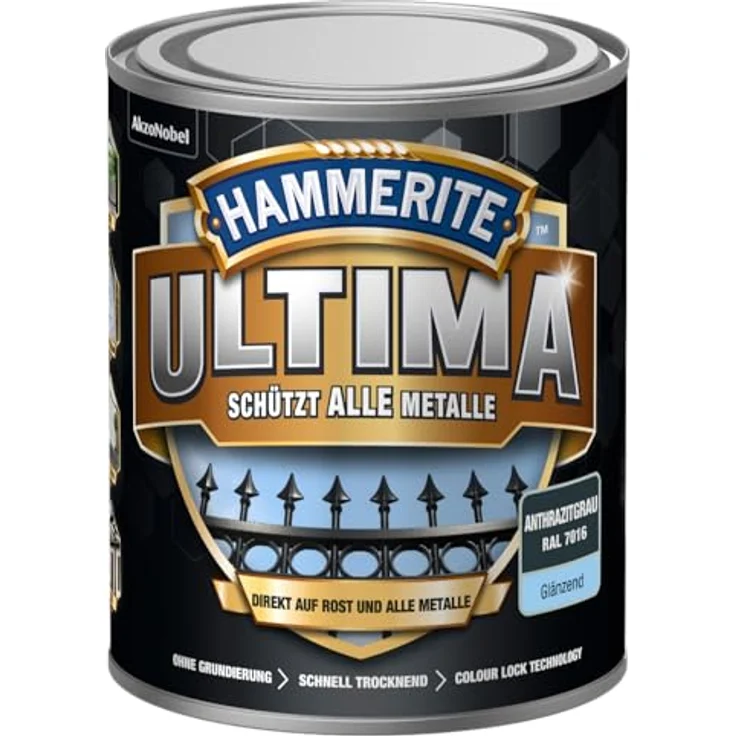 Hammerite Metallschutzlack ULTIMA glänzend Anthrazitgrau RAL 7016 750 ml Nr. 537 – Bild 2
