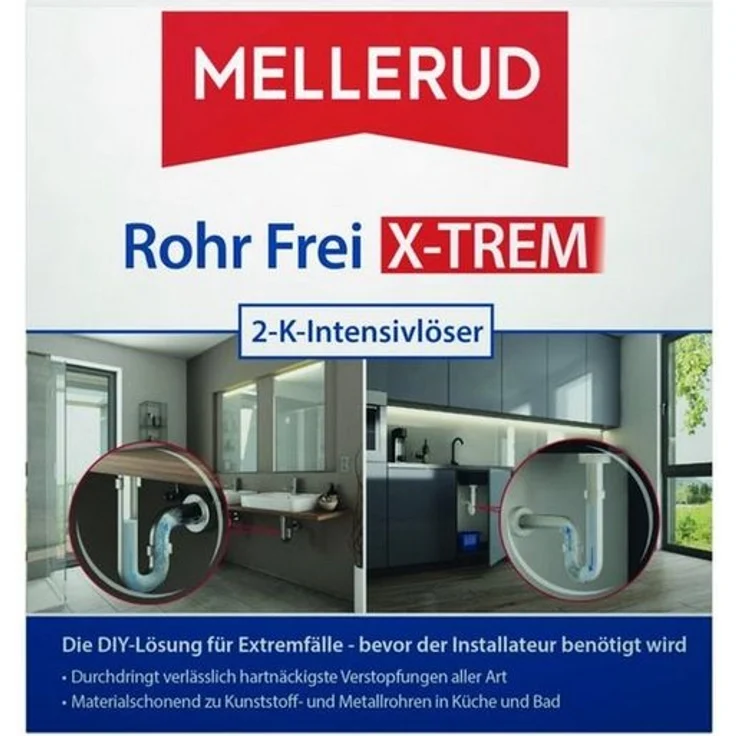 Mellerud Mellerud Rohr Frei X-Trem 2-K-Intensivlöser Universalreiniger, kraftvolles 2-Komponenten-Wirksystem, 1 L