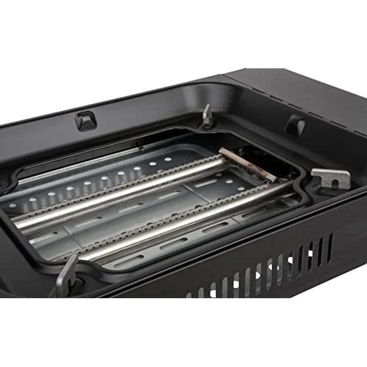 Brunner Devil Megagrill, Gaskocher mit 34,5 x 28,5 cm Grillfläche, Doppelrohrbrenner und Piezozündung, inkl. Bratpfanne und Transporttasche – Bild 4