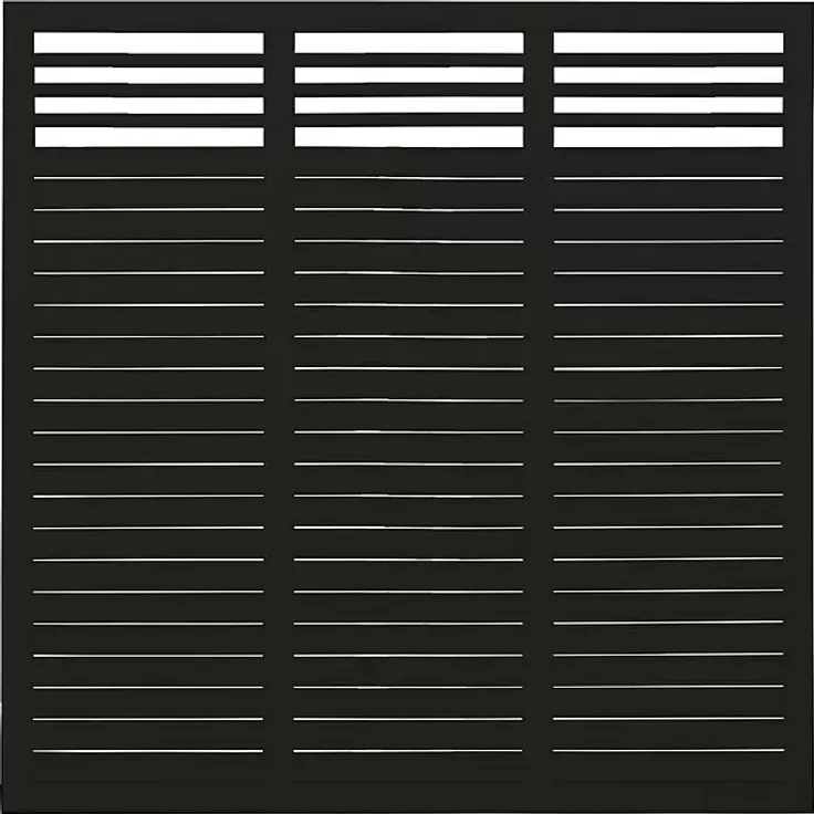 Plus Sichtschutzelement Decora, 180 x 180 cm, Holz, Schwarz RAL 9005, mit filigranem Spalier und robusten Materialien