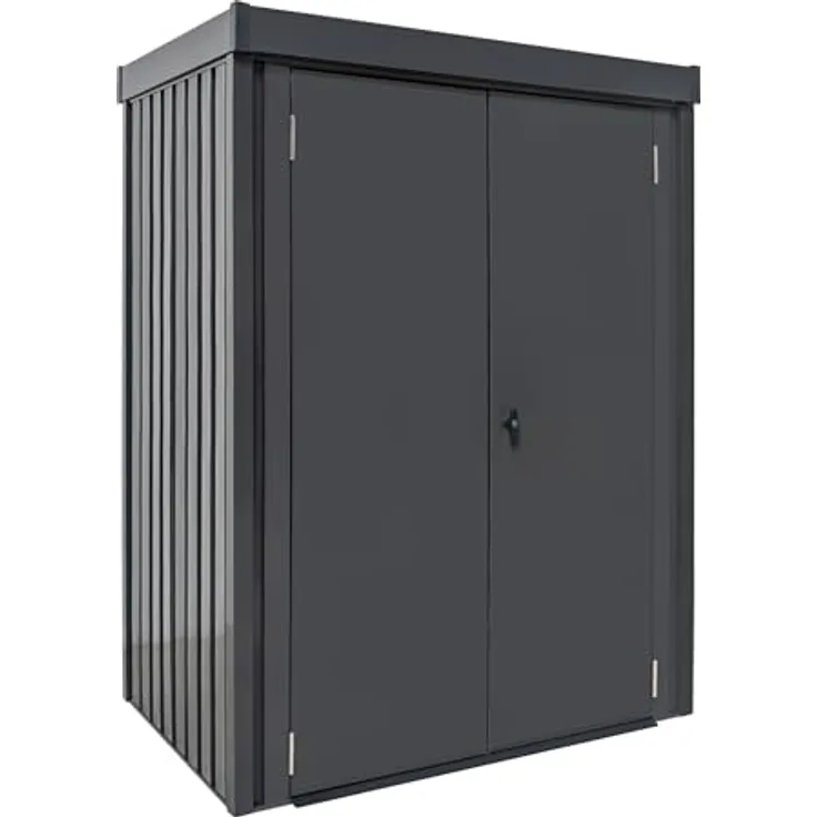 osoltus Premium Metall Gerätehaus 98cm x 133cm x 185cm, Optimaler Schutz vor Wind und Wetter, Anthrazit