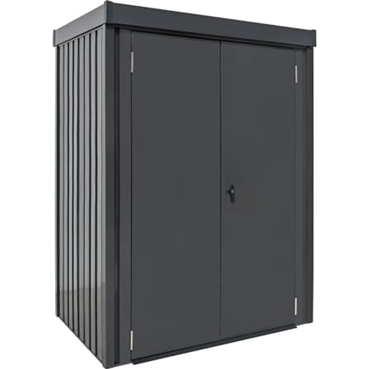 osoltus Premium Metall Gerätehaus 98cm x 133cm x 185cm, Optimaler Schutz vor Wind und Wetter, Anthrazit – Bild 1