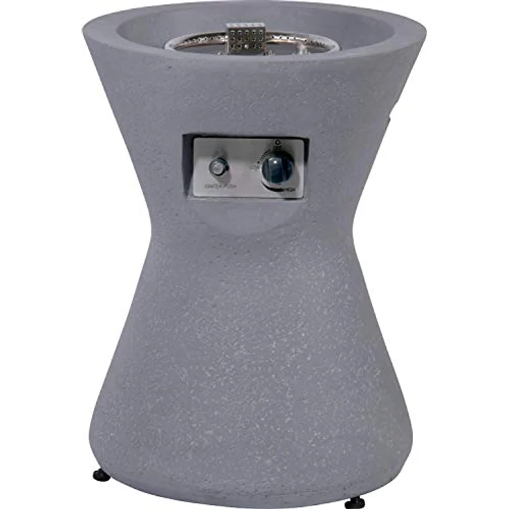 dobar® 35439e Lava-Ofen "Conico" - Gaskamin Outdoor aus Magnesia - Gasfeuerstelle mit Lavasteinen - Gartenkamin inkl. Deckel & Schutzhülle - Gasofen für Garten/Terrasse/Balkon - 48 x 48 x 66 cm – Bild 4