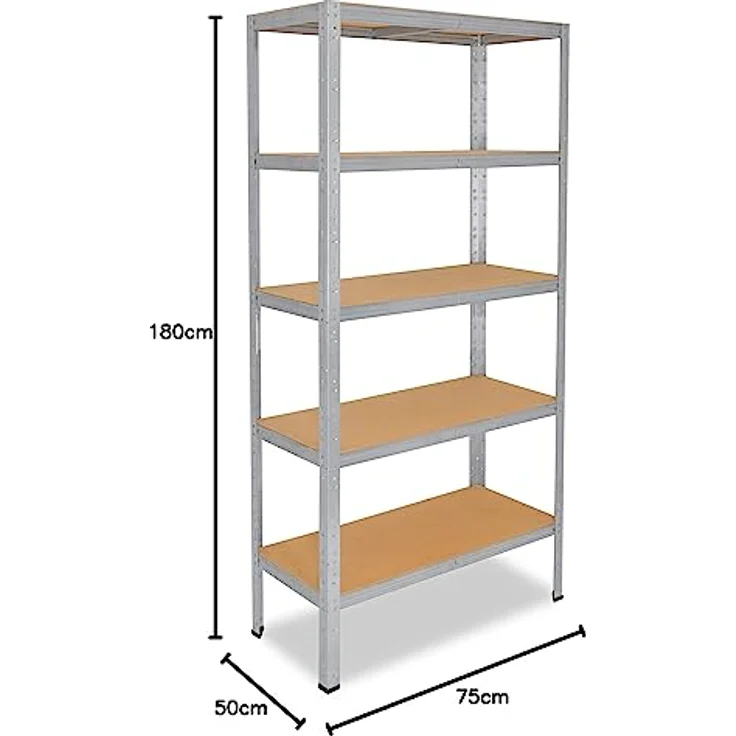 HOME Steckregal 180x75x50 cm verzinkt mit 5 Böden - Shelfplaza – Bild 2